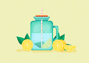 柠檬水插画
