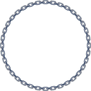 银色锁链圆圈png元素素材