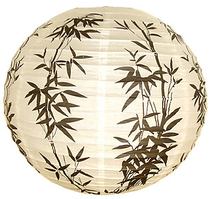 中国风圆形竹叶图案灯笼素材