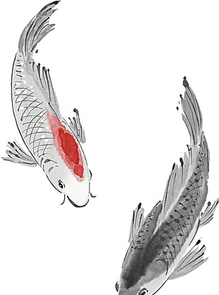中国风鲤鱼年年有余吉祥图案元素