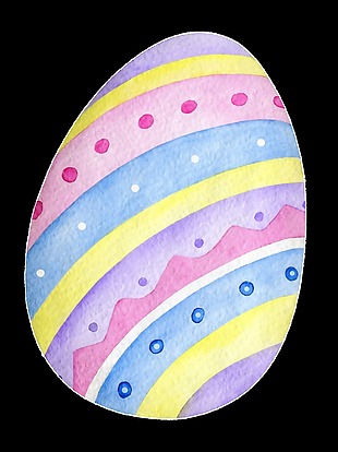 手绘七彩彩蛋透明装饰图案(520)