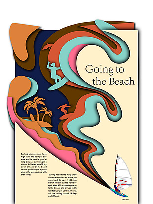 帆船冲浪设计海报模版