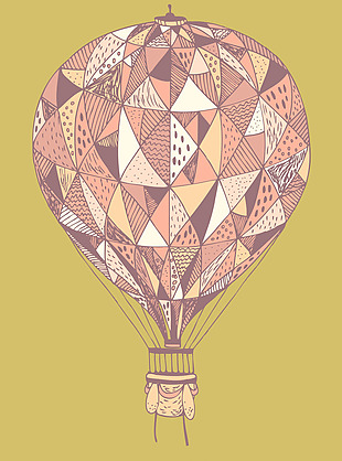 现代简约抽象热气球装饰画素材北欧风格
