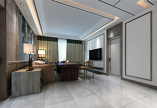现代时尚客厅灰色地板室内装修效果图