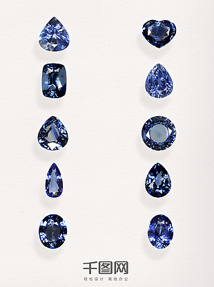 一组蓝色钻石设计素材