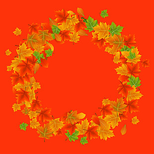 秋季枫叶装饰边框设计背景