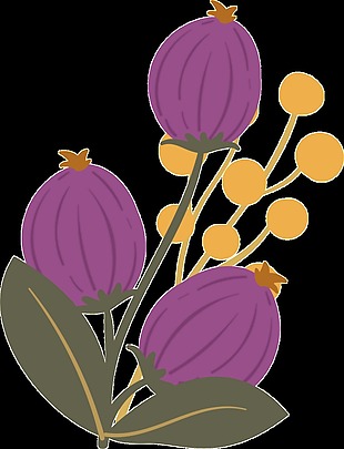 紫色含苞待放花卉png透明素材