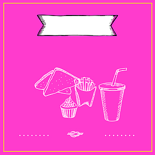 快餐食品卡通手绘矢量背景