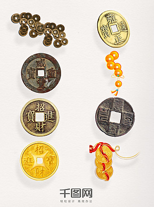 古代铜钱创意装饰图案