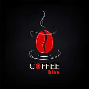 红色咖啡豆标志图片
