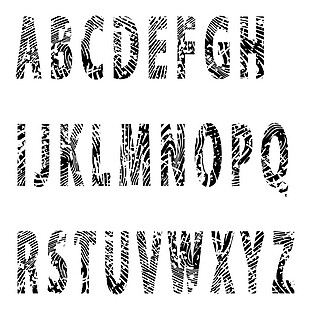 划痕水墨字母字体图片