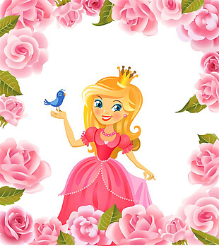 粉色玫瑰花和粉色公主图片