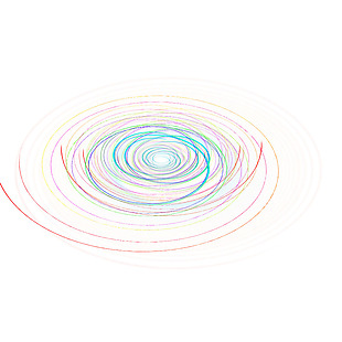 彩色线条圆圈png元素素材