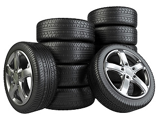 黑色汽车花纹轮胎png元素素材