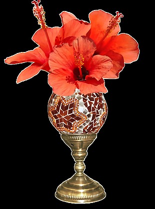 地中海风格花瓶插花png透明素材