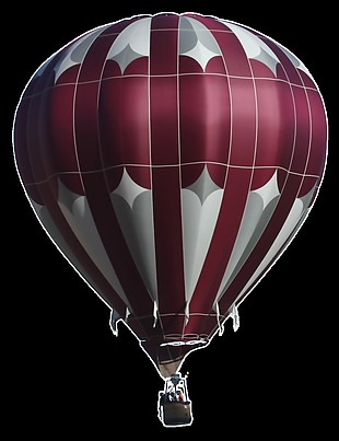 经典精美彩绘热气球png透明素材