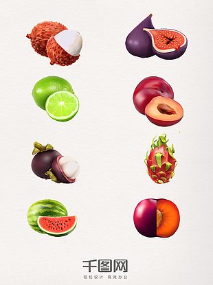 一组多样的水果展示图