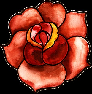 鲜红玫瑰花透明素材
