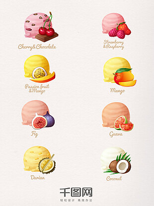 8款水果口味冰激凌