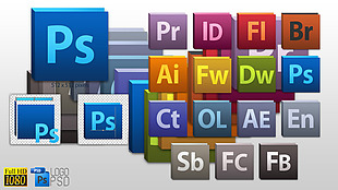 Adobe软件图标大全PSD素材