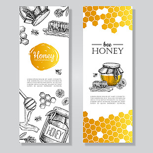 手绘美味的蜜蜂海报背景