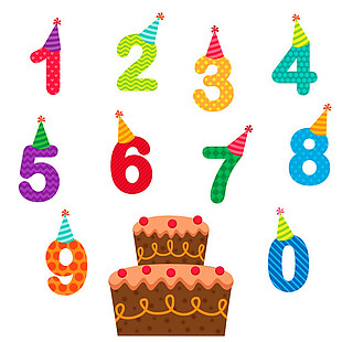 生日数字和生日蛋糕图片