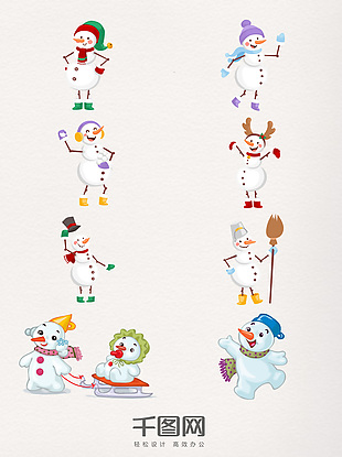 圣诞雪人矢量装饰图案