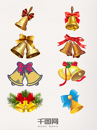 卡通圣诞铃铛装饰图案