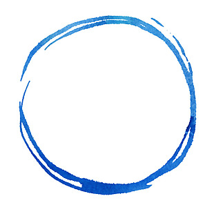 蓝色线条圆圈png元素素材
