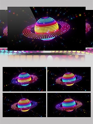 超漂亮的土星旋转灯光视频素材