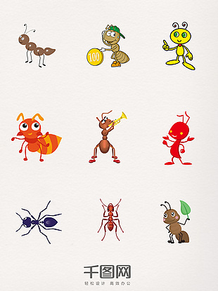 蚂蚁装饰元素图案
