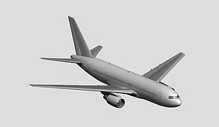 灰色大型飞机免抠psd透明素材