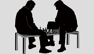 国际象棋对弈剪影免抠psd透明素材