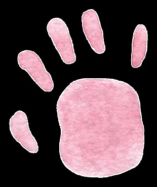 粉色手掌卡通透明素材
