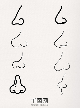 一组人体鼻子简笔画图片