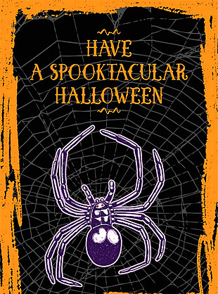 蜘蛛背景万圣节海报图片