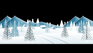 精美圣诞节雪地元素设计