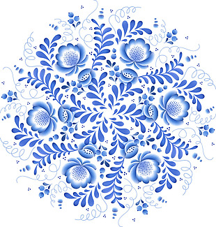 蓝色青花瓷艺术图案