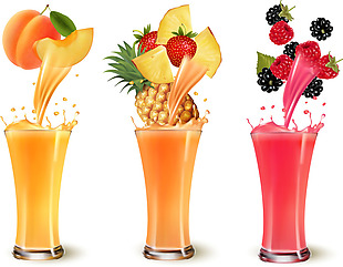 美味的水果果汁插画