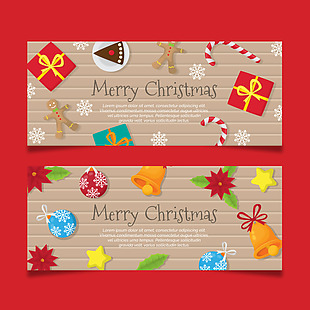 红色喜庆圣诞节礼品卡设计