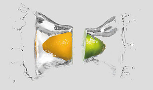 水中柠檬免抠psd透明素材