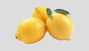 三只黄色柠檬免抠psd透明素材