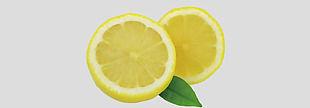 切开的黄色柠檬免抠psd透明素材
