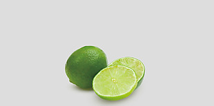 切开的绿色柠檬免抠psd透明素材