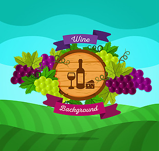 扁平化农场葡萄酒图标
