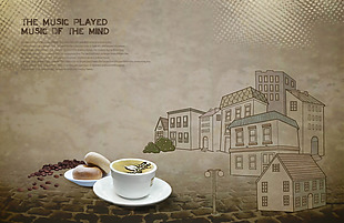 杯子盘子咖啡海报