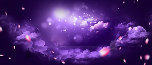 浪漫紫色云朵banner背景素材
