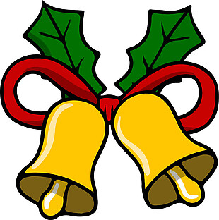 卡通黄色圣诞铃铛PNG元素
