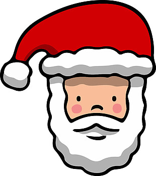 卡通圣诞老人头像PNG元素