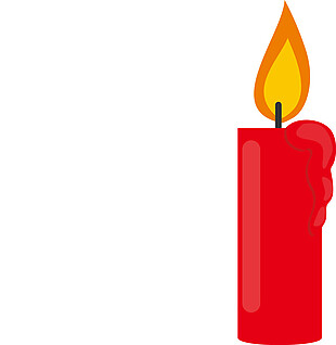 卡通红色圣诞蜡烛PNG元素